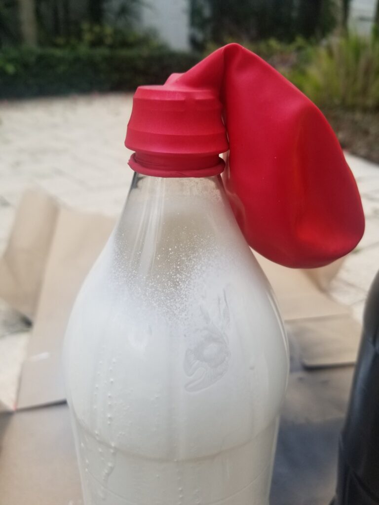 balloon on bottle