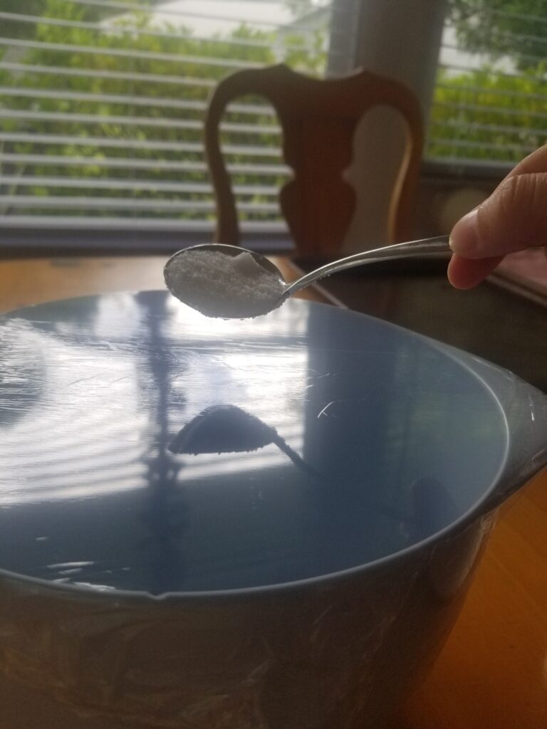 put on cling wrap on bowl