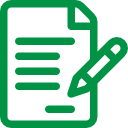 paper and pencil green icon