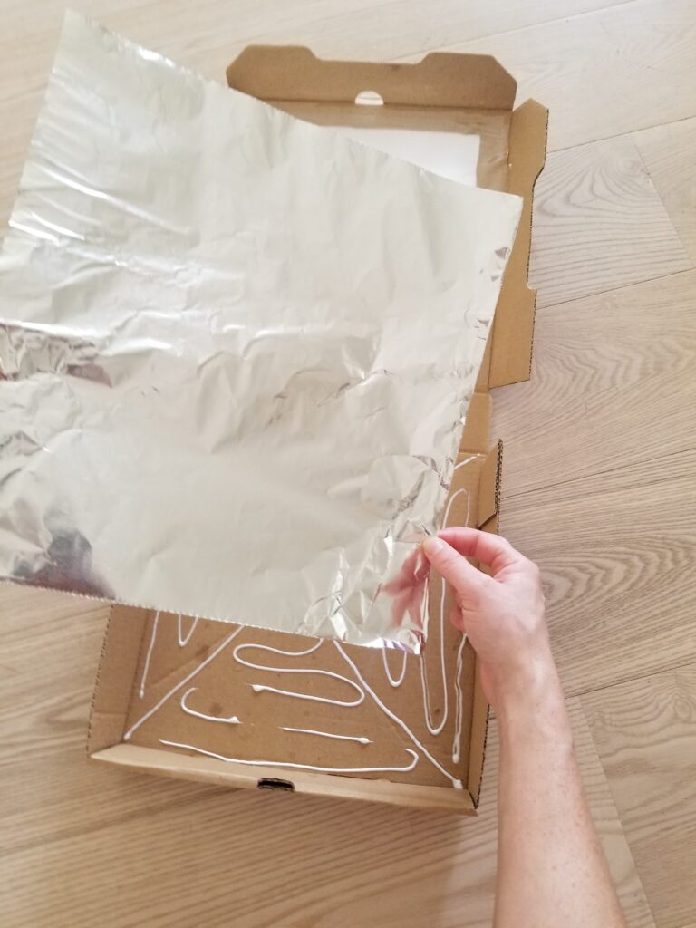 foil glued to pizza box