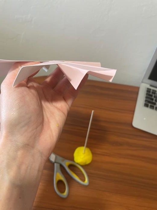 hand holding paper plate carousel