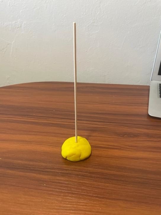playdoh with wooden skewer
