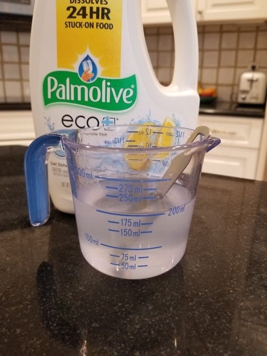 water with detergent solution